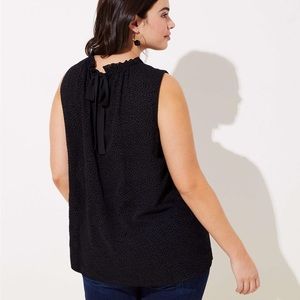 Loft Shell Top With Velvet Polka Dots